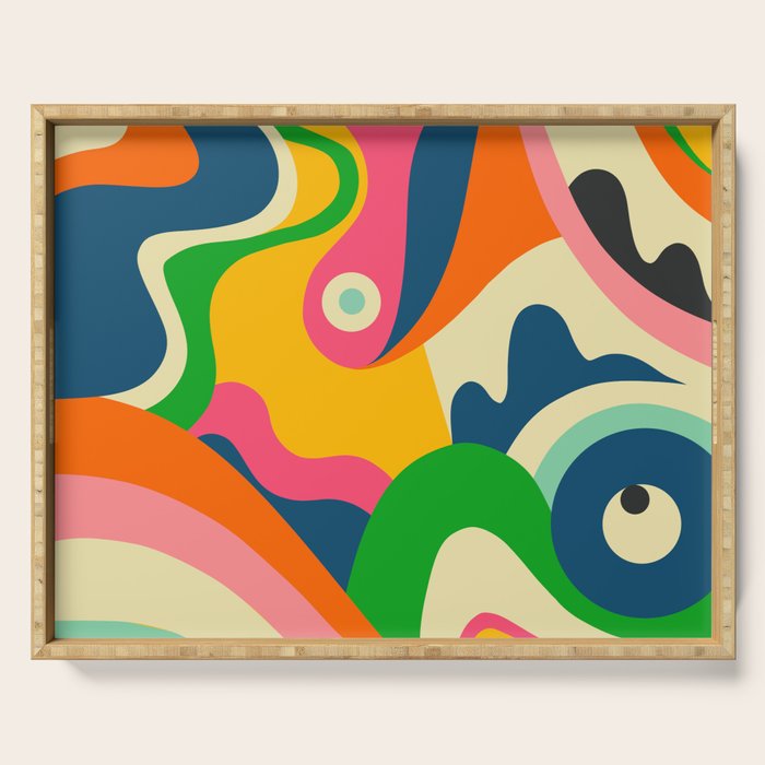Colorful Mid Century Abstract  Serving Tray