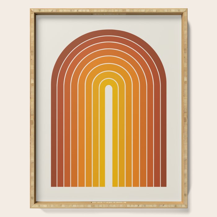 Gradient Arch Ix Retro Orange Mid Century Modern Rainbow Serving Tray