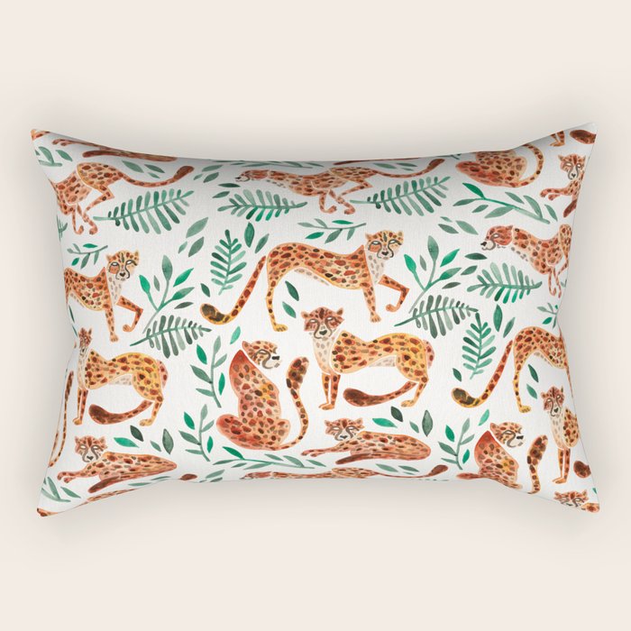Cheetah Collection Orange & Green Palette Rectangular Pillow