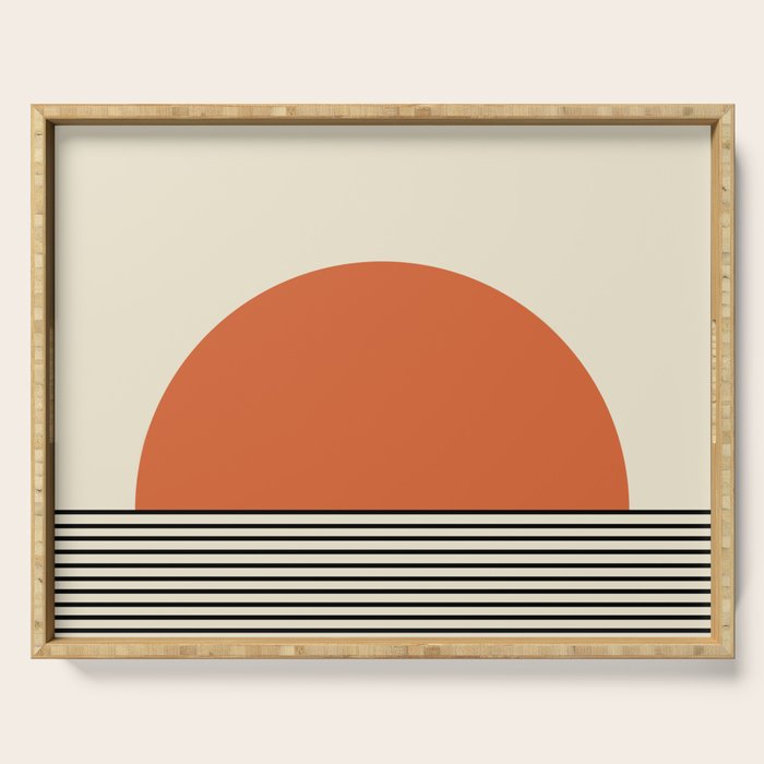 Sunrise Sunset I - Orange Black Serving Tray