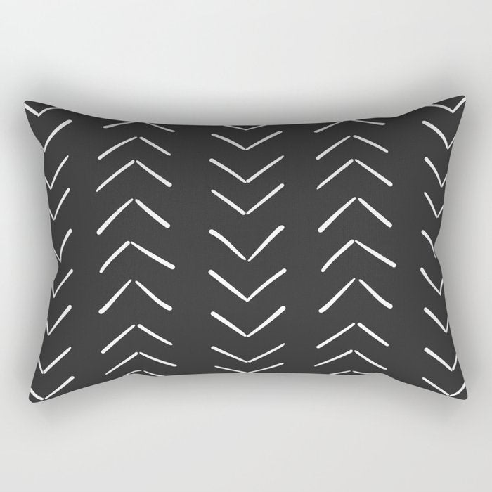 Boho Big Arrows In Black And White Rectangular Pillow