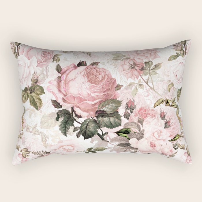 Vintage & Shabby Chic - Sepia Pink Roses  Rectangular Pillow