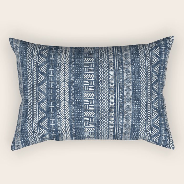Funky Vertical Stripe In Indigo Rectangular Pillow