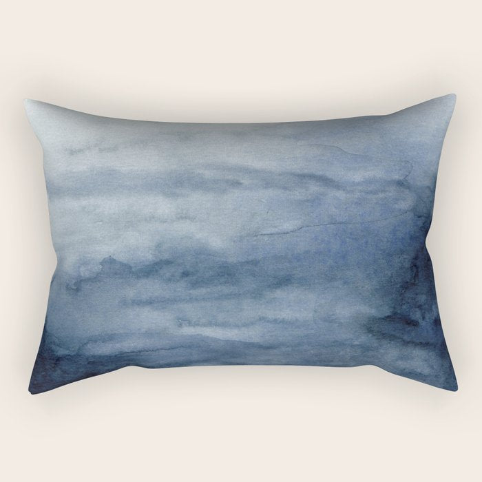 Indigo Abstract Painting | No.2 Rectangular Pillow