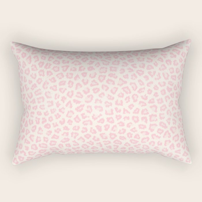 Modern Ivory Blush Pink Girly Cheetah Animal Print Pattern Rectangular Pillow