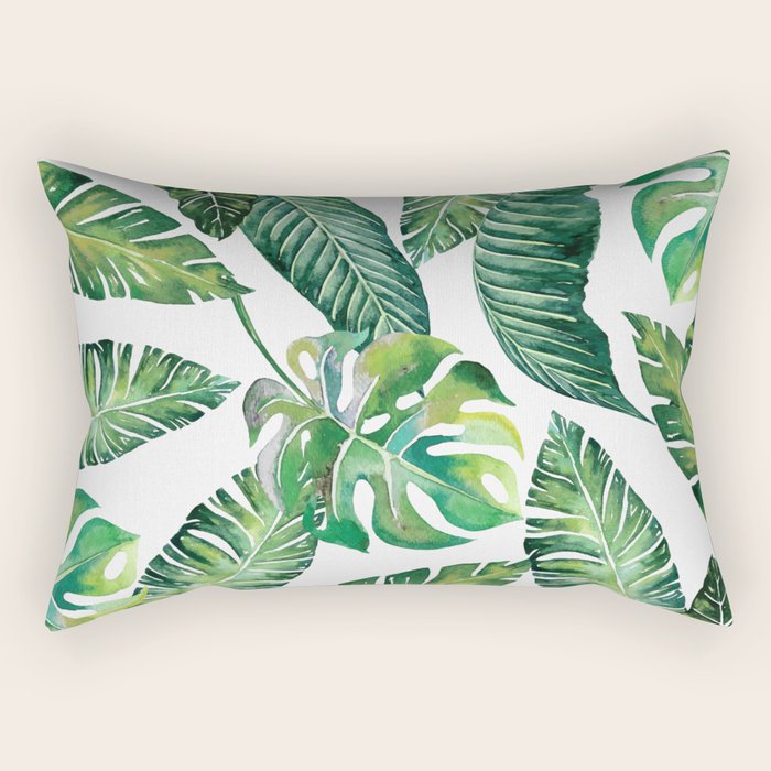 Jungle Leaves, Banana, Monstera #Homestorie Rectangular Pillow