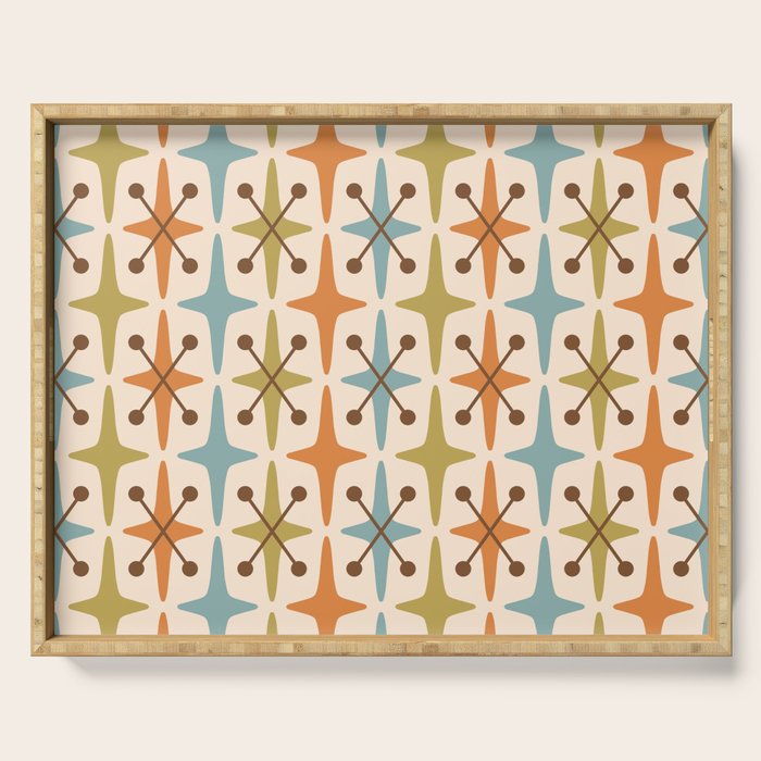 Mid Century Modern Googie Star Pattern Mid Mod Serving Tray