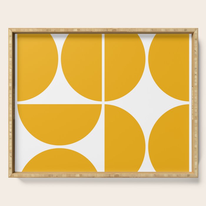 Mid Century Modern Yellow Square Serving Tray