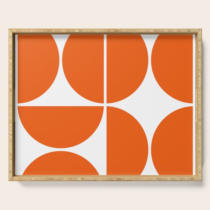 Mid Century Modern Orange Square Serving Tray