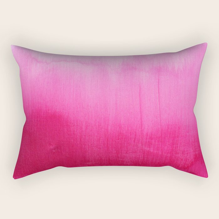 Modern Fuchsia Watercolor Paint Brushtrokes Rectangular Pillow