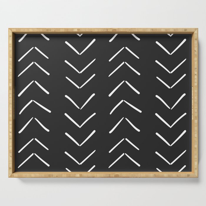 Boho Big Arrows In Black And White Serving Tray