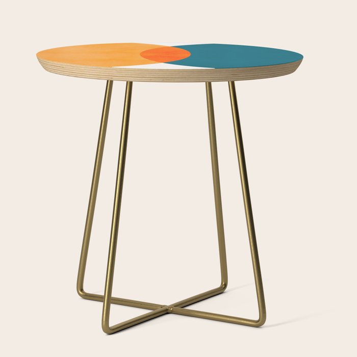 Mid Century Eclipse / Abstract Geometric Side Table