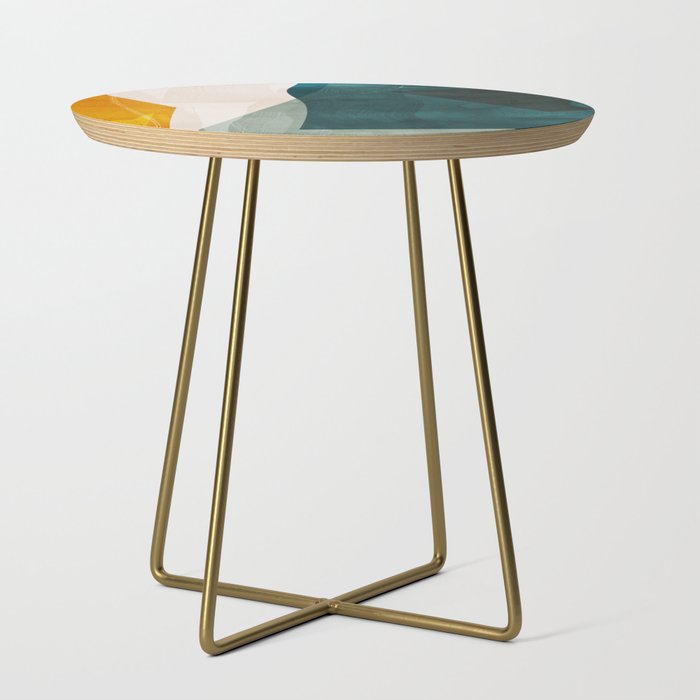 Mid Century Shapes Abstract Painting 3 Side Table
