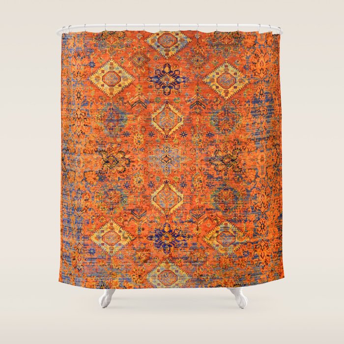 Oriental Vitange Moroccan Rug Design Shower Curtain