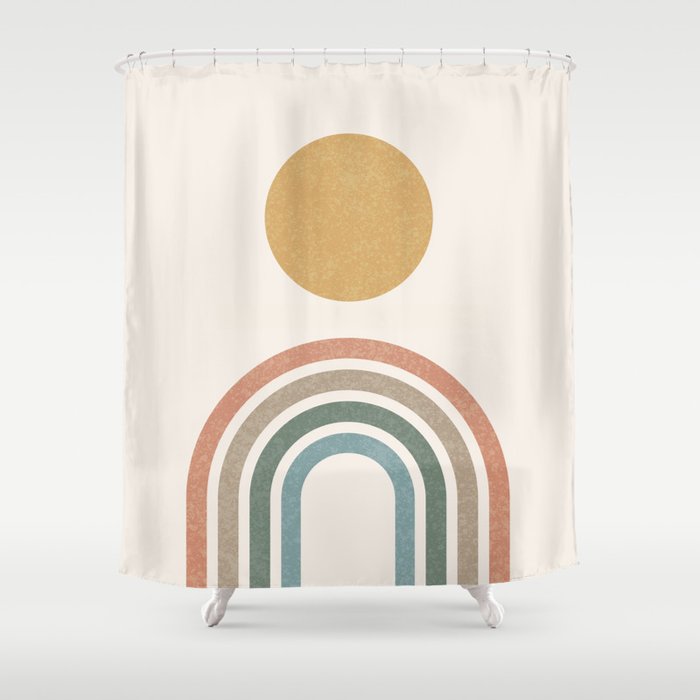 Mid-Century Modern Rainbow Shower Curtain
