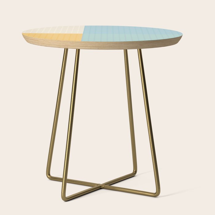 Color Block Line Abstract Iii Coastal Beachy Side Table