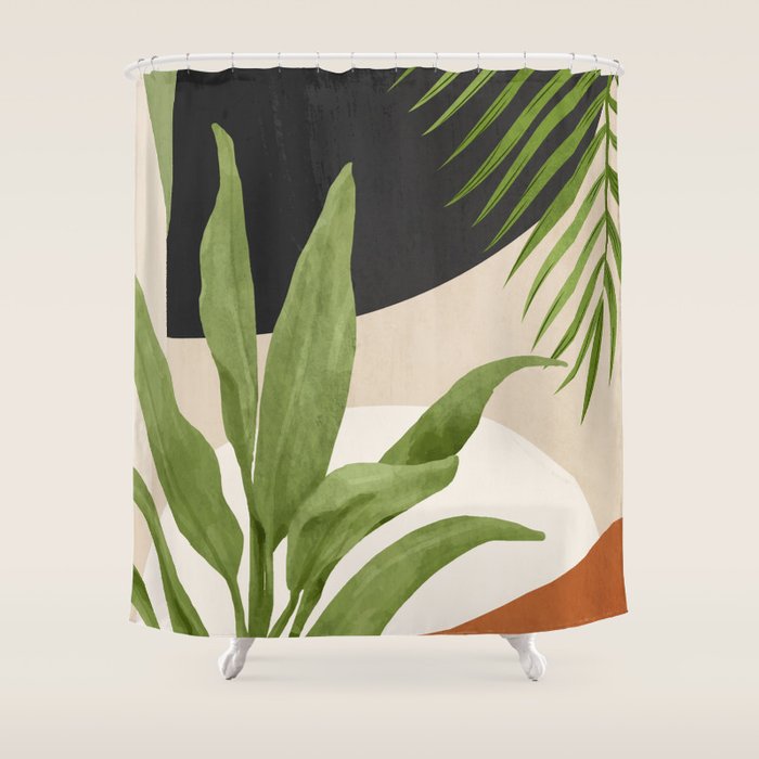 Abstract Art Tropical Leaf 11 Shower Curtain