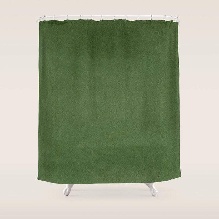Sage Green Velvet Texture Shower Curtain