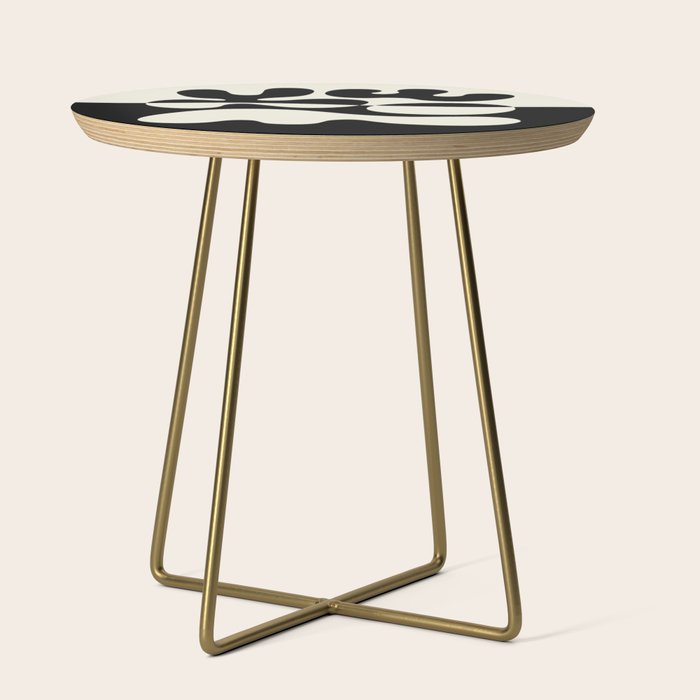 Mid Century Modern Organic Abstraction 235 Black And Ivory White Side Table