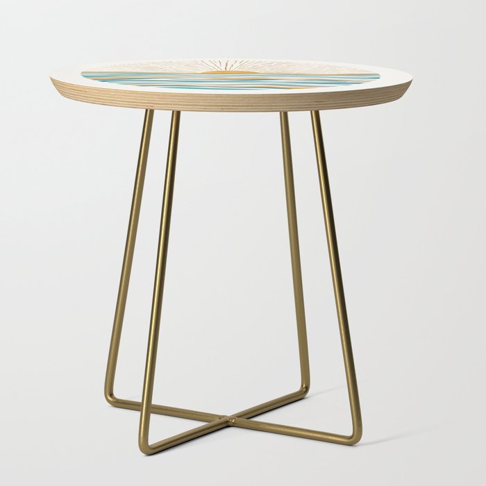 The Sun And The Sea - Gold And Teal Side Table