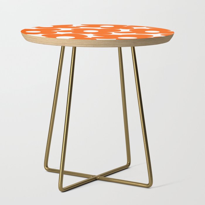 Orange Retro Flowers White Background #Decor #Homestorie #Buyart Side Table