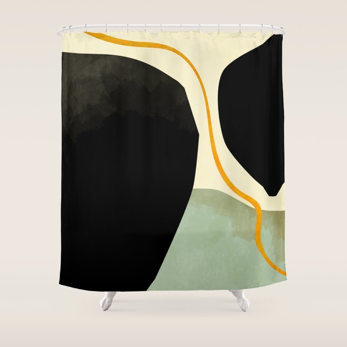 Shapes Organic Mid Century Modern Shower Curtain