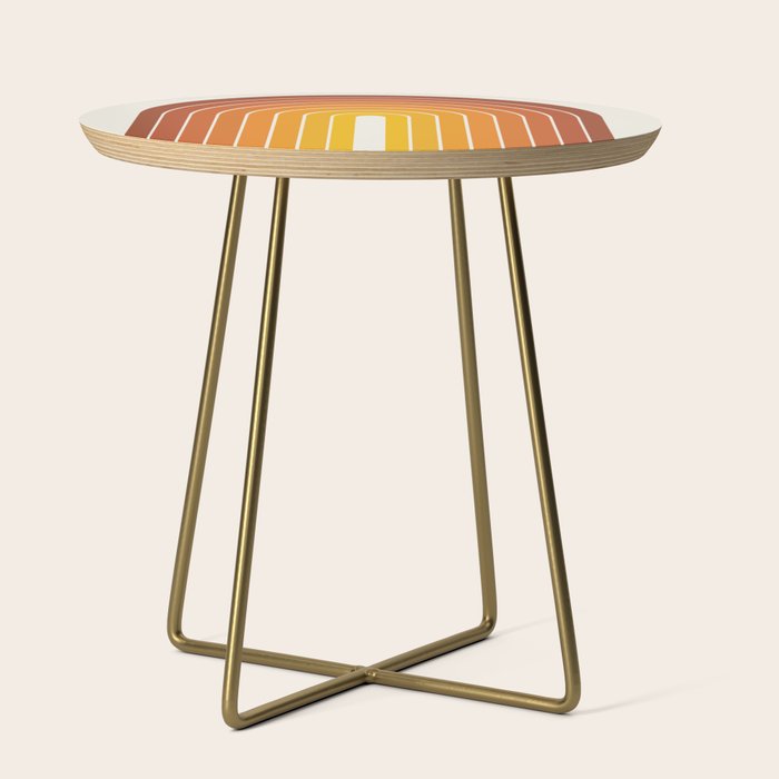 Gradient Arch Ix Retro Orange Mid Century Modern Rainbow Side Table
