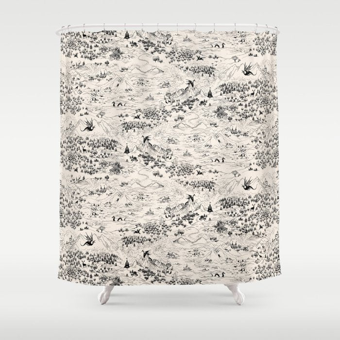 Dragons Of The Magic Land Shower Curtain