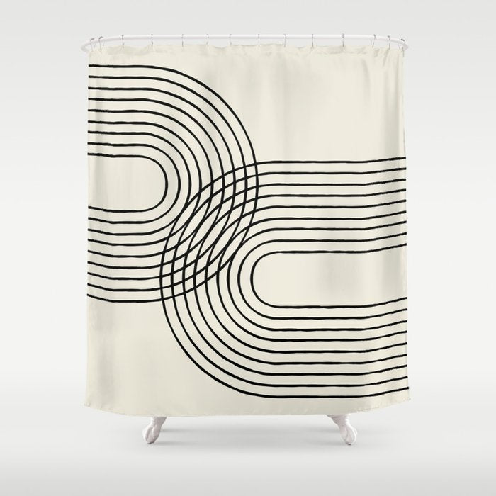Arch Duo 2 Mid Century Modern Shower Curtain