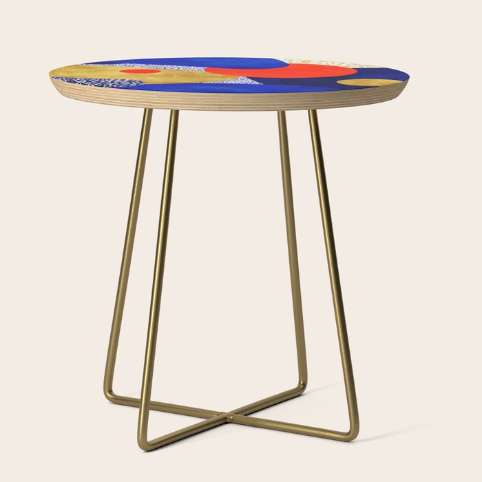 Terrazzo Galaxy Blue Night Yellow Gold Orange Side Table