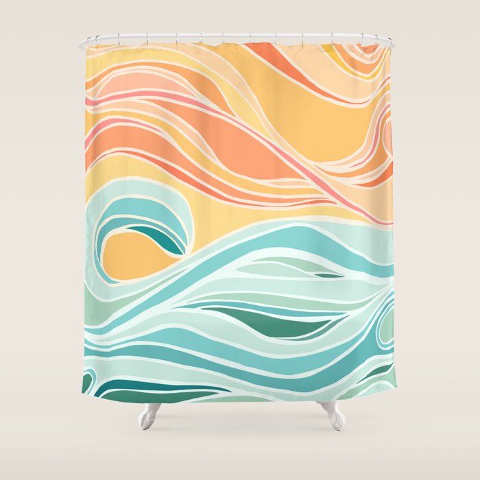 Sea And Sky Abstract Landscape Shower Curtain