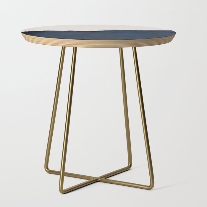 Abstract, Blue, Beige, Indigo Side Table