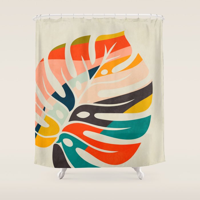 Shape Leaf Modern Mid Century Shower Curtain
