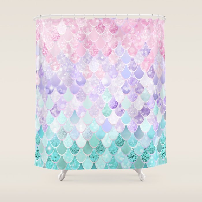 Mermaid Pastel Aesthetics Shower Curtain