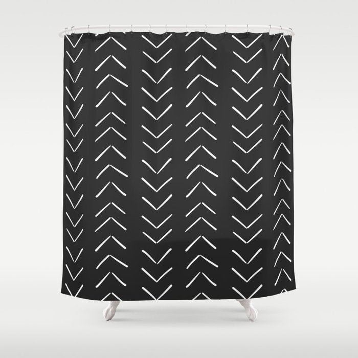 Boho Big Arrows In Black And White Shower Curtain