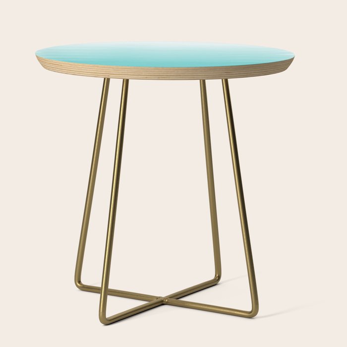 Modern Teal Watercolor Gradient Ombre Brushstrokes Pattern Side Table