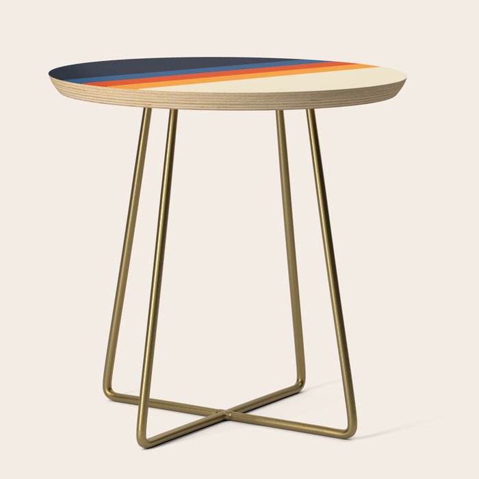 Colorful Classic Retro 70s Vintage Style Stripes - Padona Side Table