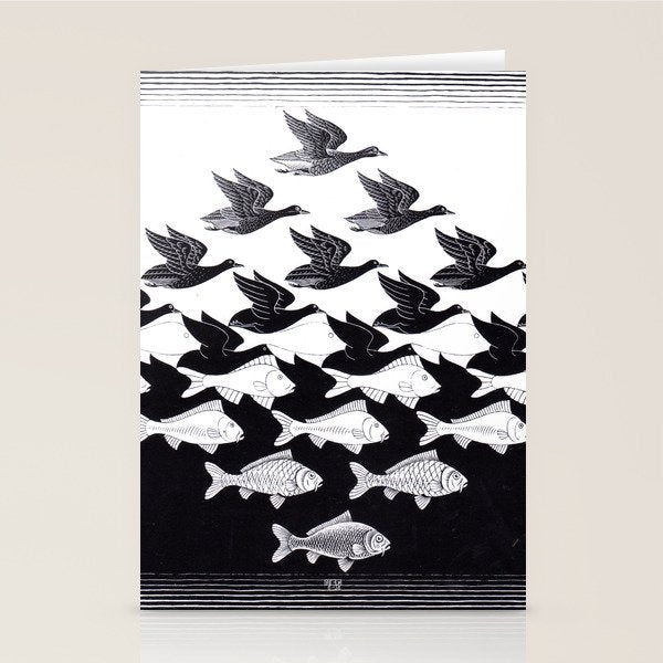"Sky And Water I" By M.C. Escher Stationery Card