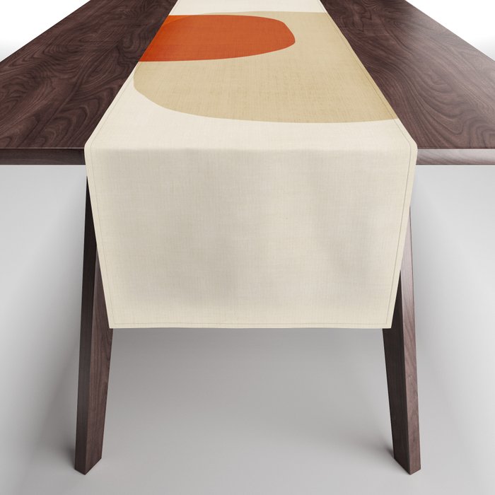 Modern Abstract Earth Tones Artwork Table Runner