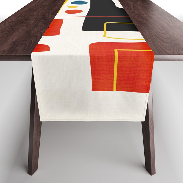 Colorful Bold Abstract Modern Artwork H02 Table Runner