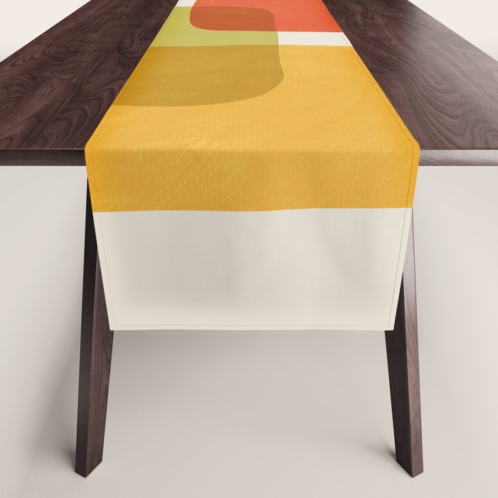 Colorful Stones Yellow Orange Blue Green Table Runner