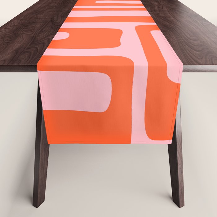 Mid Century Modern Abstract 921 Mid Mod Orange And Pink Table Runner