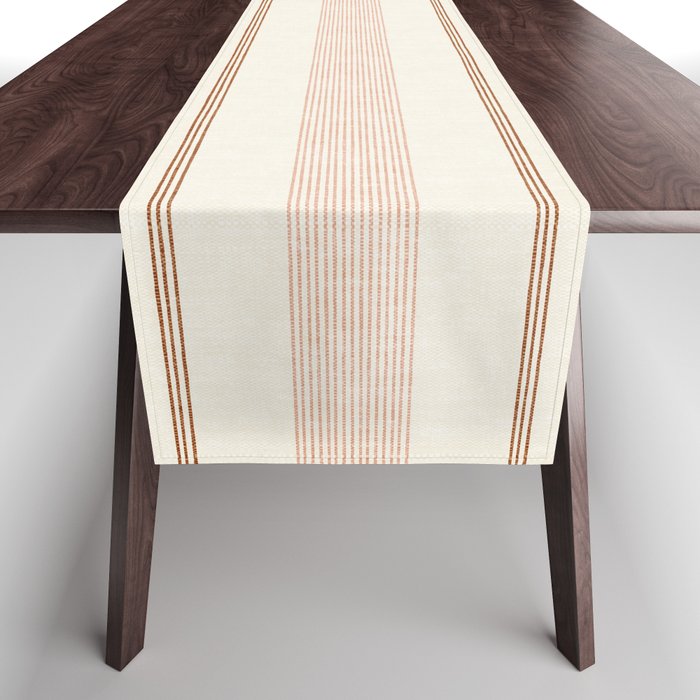Ivy Stripes - Cream, Rust And Terracotta Table Runner