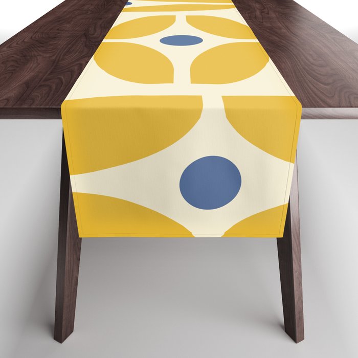 Mid Century Decoration 825 Yellow And Blue Table Runner