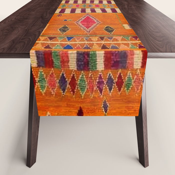 Orange Traditional Moroccan Design Table Runner