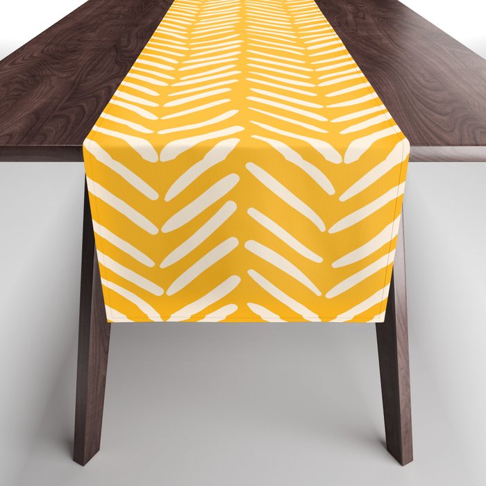 Arrow Lines Pattern In Mustard Yellow Shades 1 Table Runner