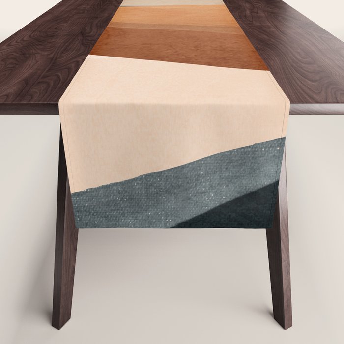 Abstract Art Landscape 41 Terracotta Table Runner