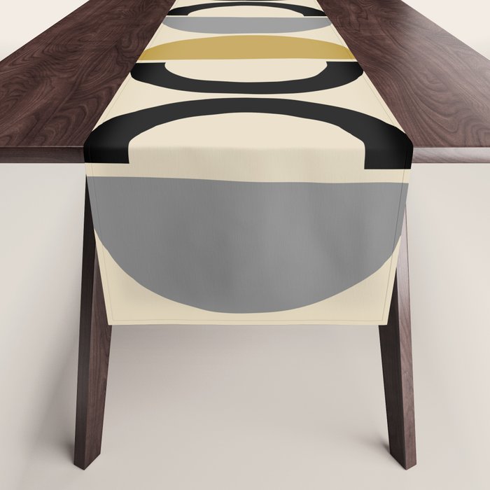 Mid Century Modern Half Circle Pattern 581 Winter Table Runner