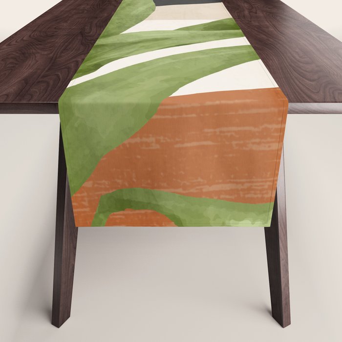 Abstract Art Tropical Leaf 11 Table Runner