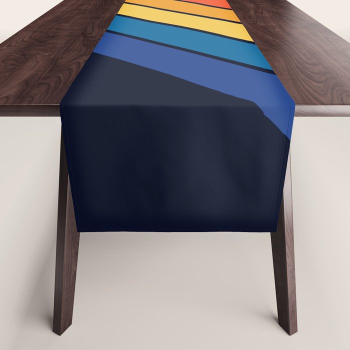 Medussa - Classic Colorful 70s Vintage Style Retro Summer Stripes Table Runner